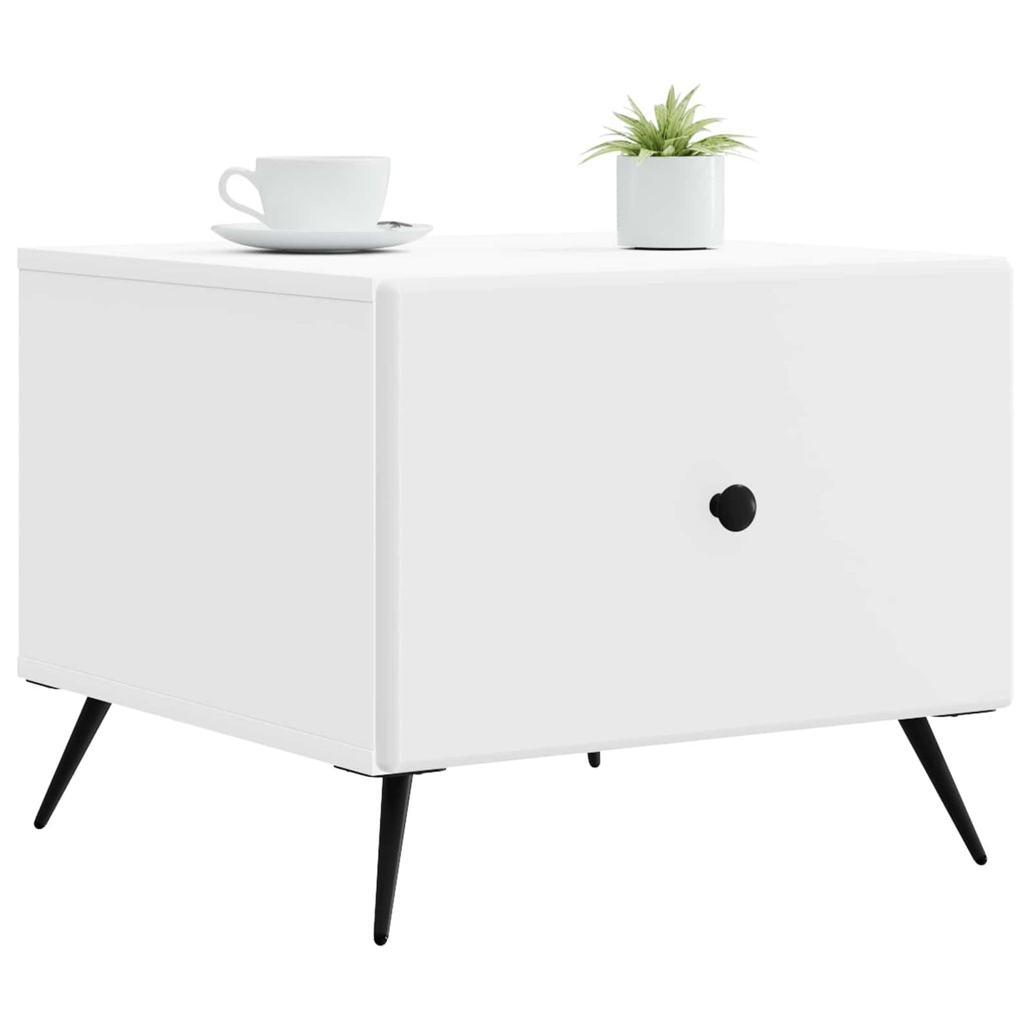 Coffee Table with Drawer White 49 x 50 x 40 cm Engineered Wood