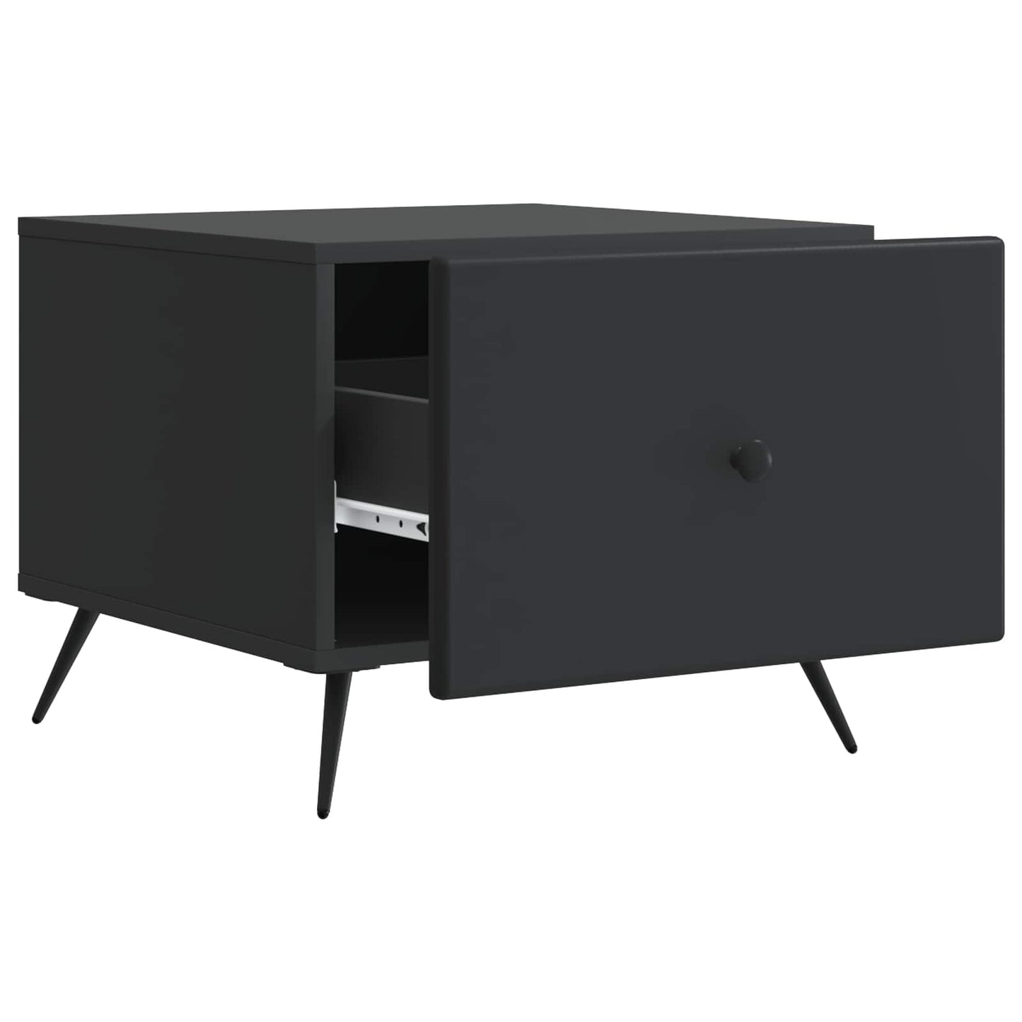Coffee Table with Drawer Black 49 x 50 x 40 cm Engineered Wood