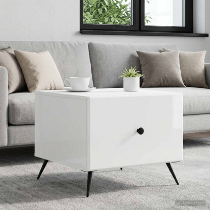 Coffee Table High Gloss White 49 x 50 x 40 cm Engineered Wood