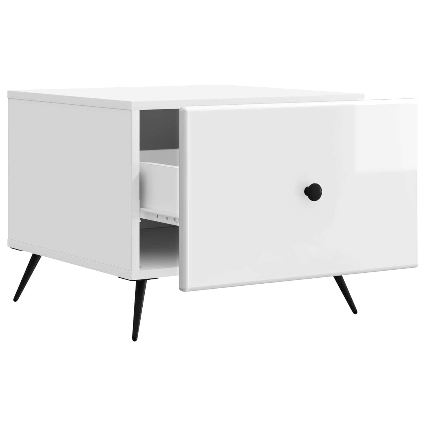 Coffee Table High Gloss White 49 x 50 x 40 cm Engineered Wood
