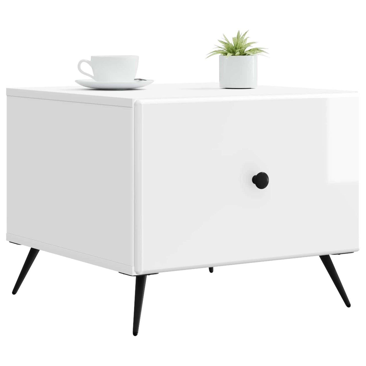 Coffee Table High Gloss White 49 x 50 x 40 cm Engineered Wood