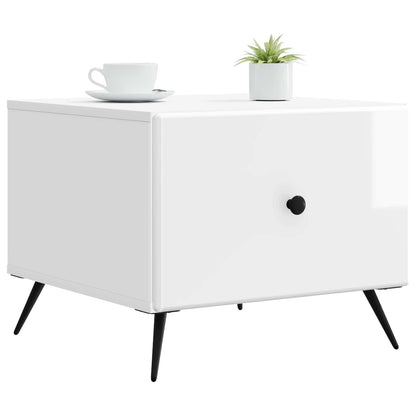 Coffee Table High Gloss White 49 x 50 x 40 cm Engineered Wood