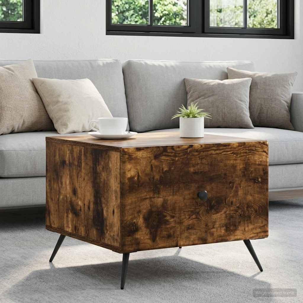 Coffee Table Smoked Oak 49 x 50 x 40 cm Engineered Wood