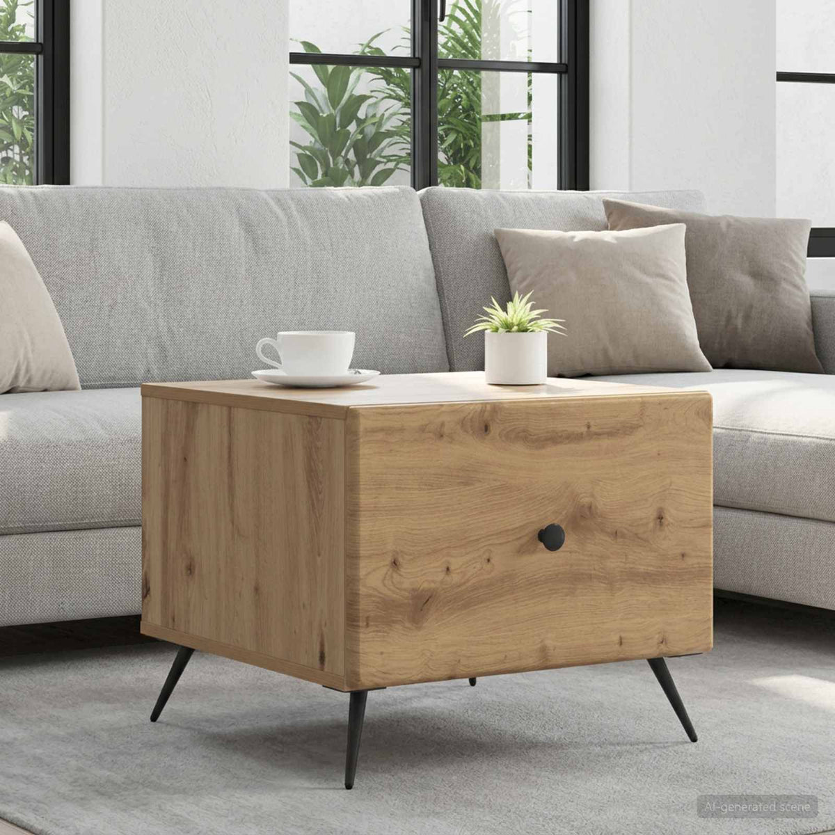 Coffee Table Artisan Oak 49 x 50 x 40 cm Engineered Wood