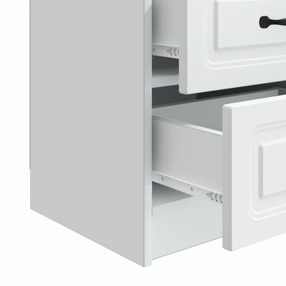 Bedside Cabinet White 43 x 34.5 x 44.5 cm Engineered Wood