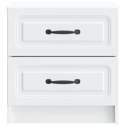 Bedside Cabinet White 43 x 34.5 x 44.5 cm Engineered Wood