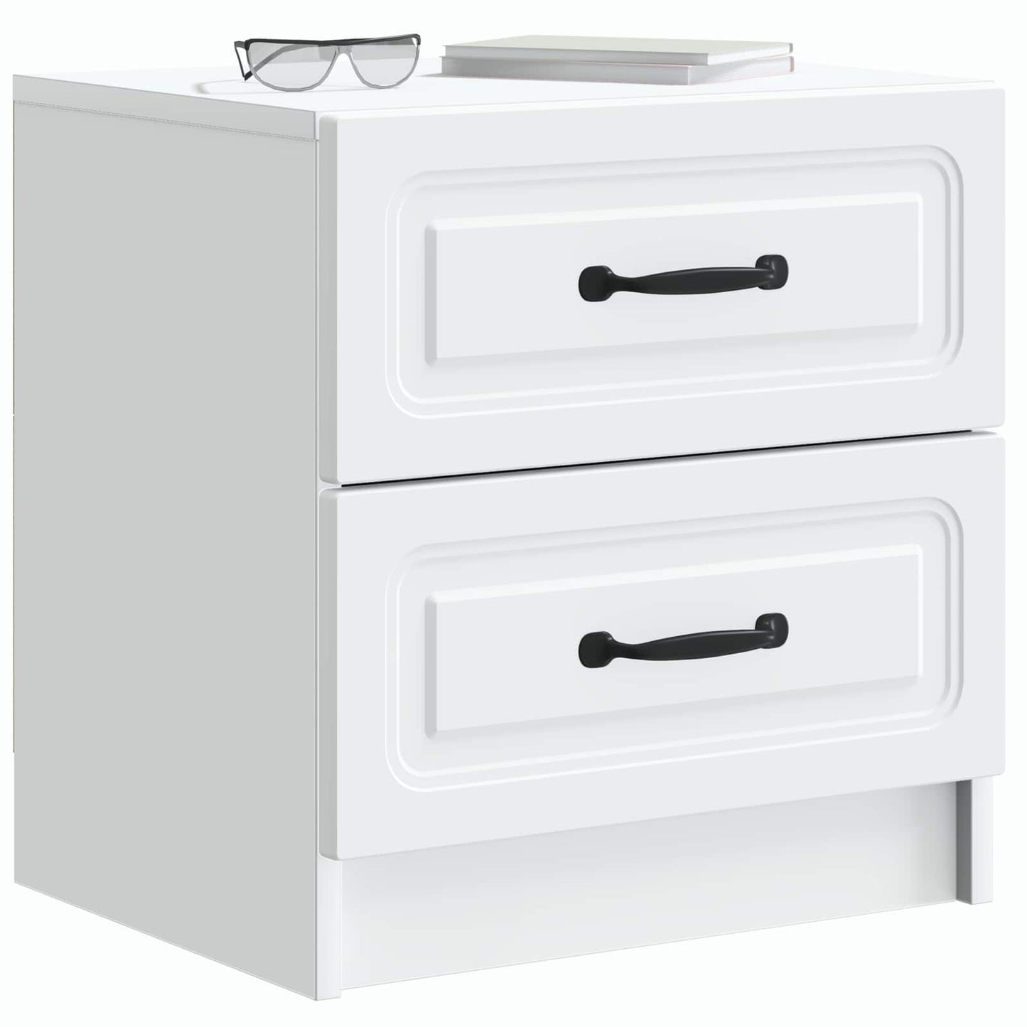 Bedside Cabinet White 43 x 34.5 x 44.5 cm Engineered Wood