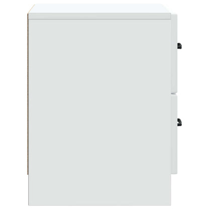 Bedside Cabinet White 43 x 34.5 x 44.5 cm Engineered Wood