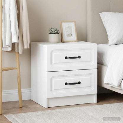 Bedside Cabinet 2 pcs White 43 x 34.5 x 44.5 cm Engineered Wood