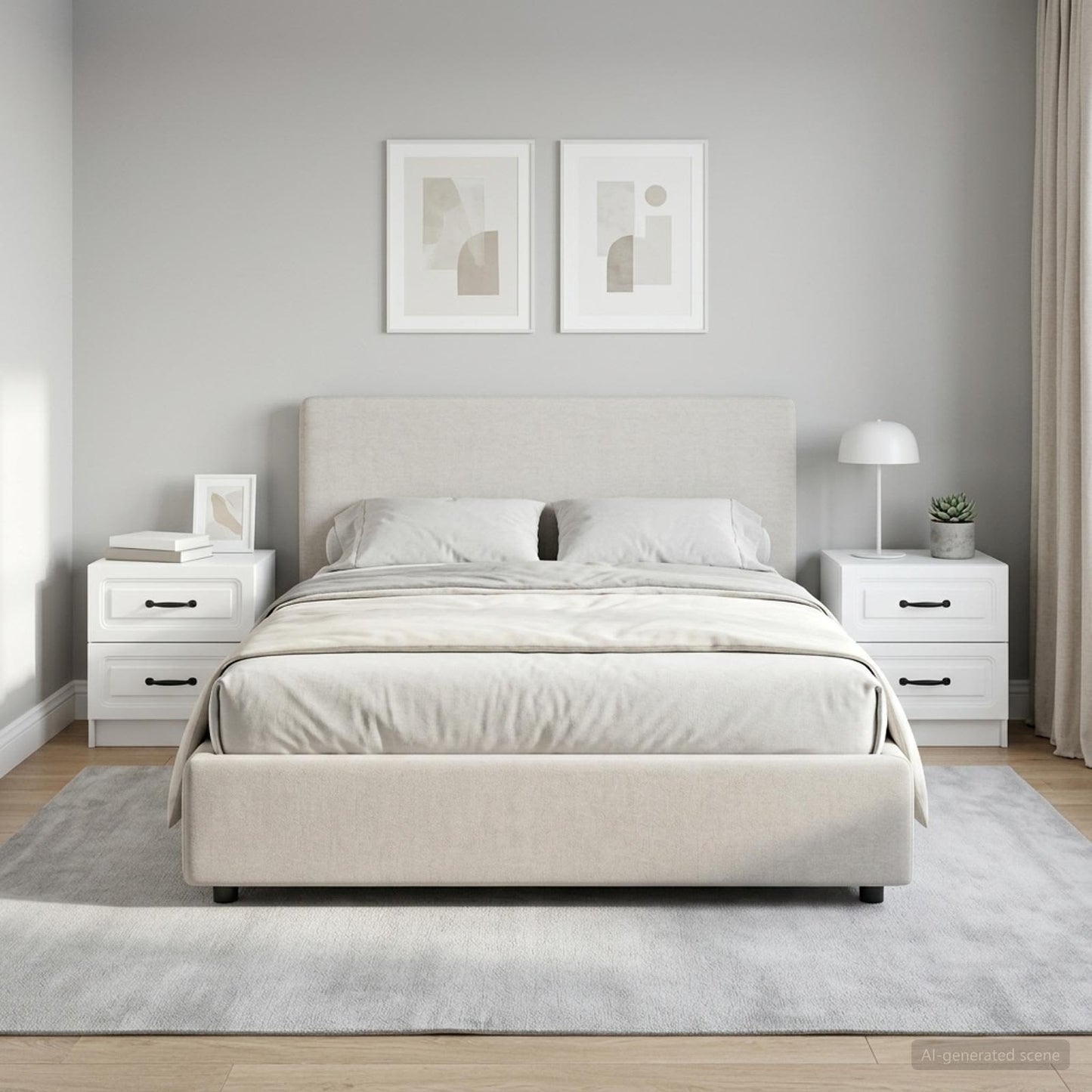 Bedside Cabinet 2 pcs White 43 x 34.5 x 44.5 cm Engineered Wood