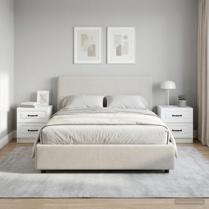 Bedside Cabinet 2 pcs White 43 x 34.5 x 44.5 cm Engineered Wood