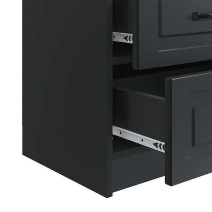 Bedside Cabinet Black 43 x 34.5 x 44.5 cm Engineered Wood