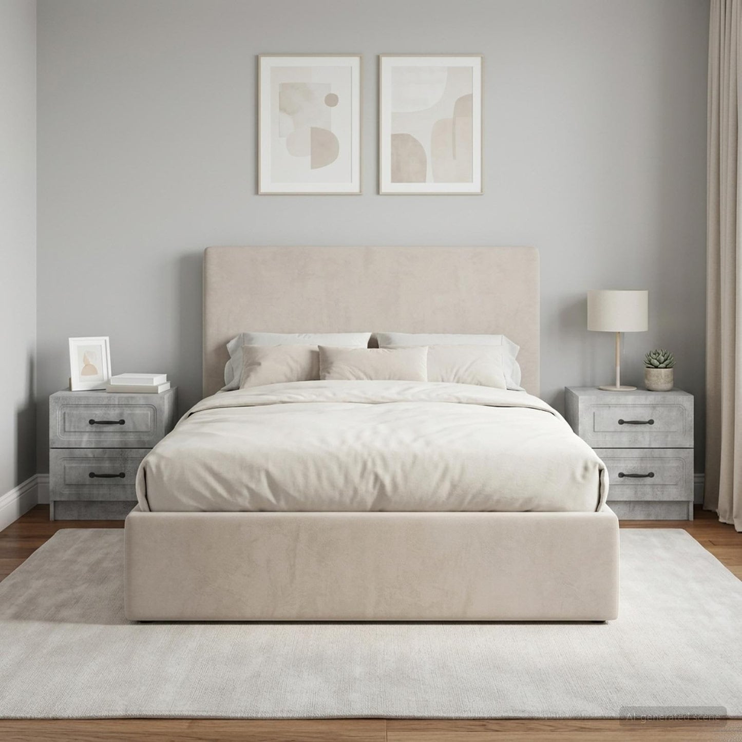 Bedside Cabinet 2 pcs Concrete Grey 43 x 34.5 x 44.5 cm