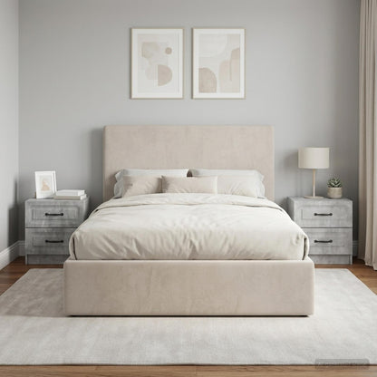 Bedside Cabinet 2 pcs Concrete Grey 43 x 34.5 x 44.5 cm