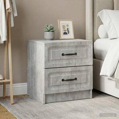 Bedside Cabinet 2 pcs Concrete Grey 43 x 34.5 x 44.5 cm
