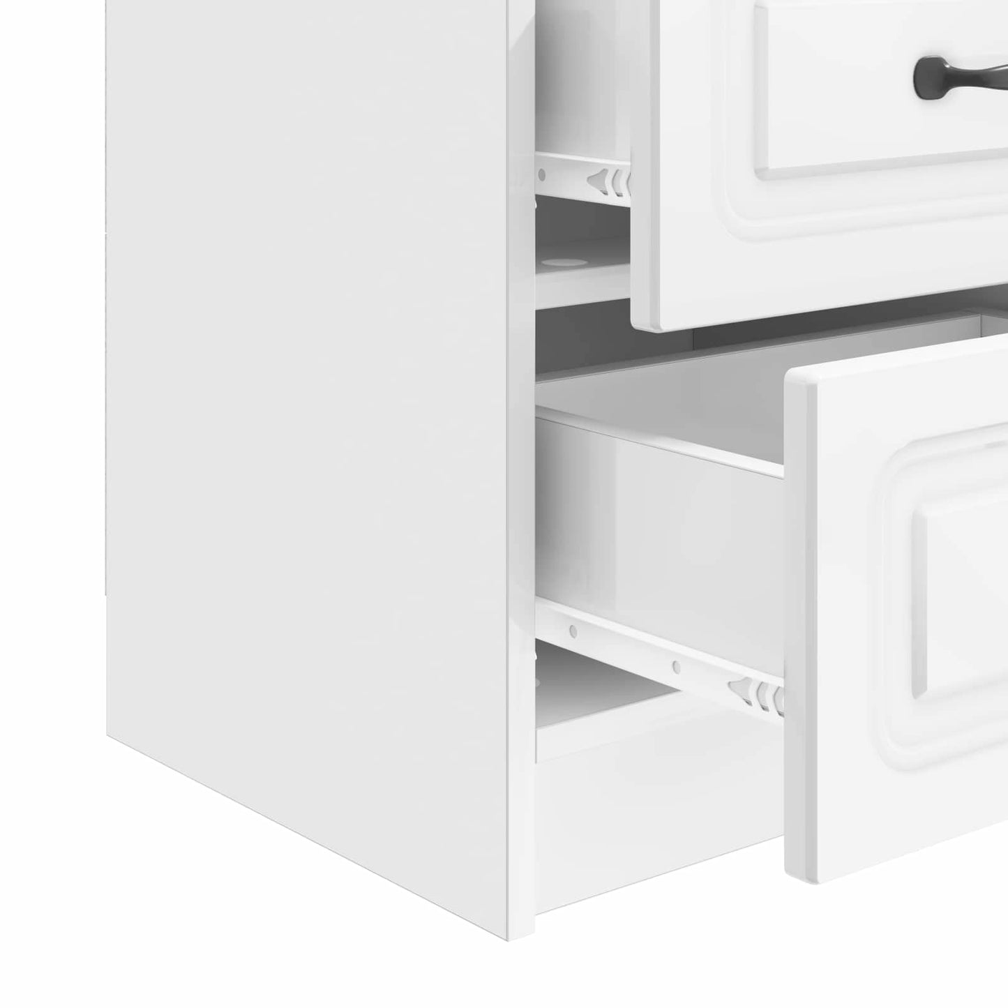 Bedside Cabinet 2 pcs High Gloss White 43 x 34.5 x 44.5 cm