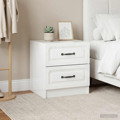 Bedside Cabinet 2 pcs High Gloss White 43 x 34.5 x 44.5 cm