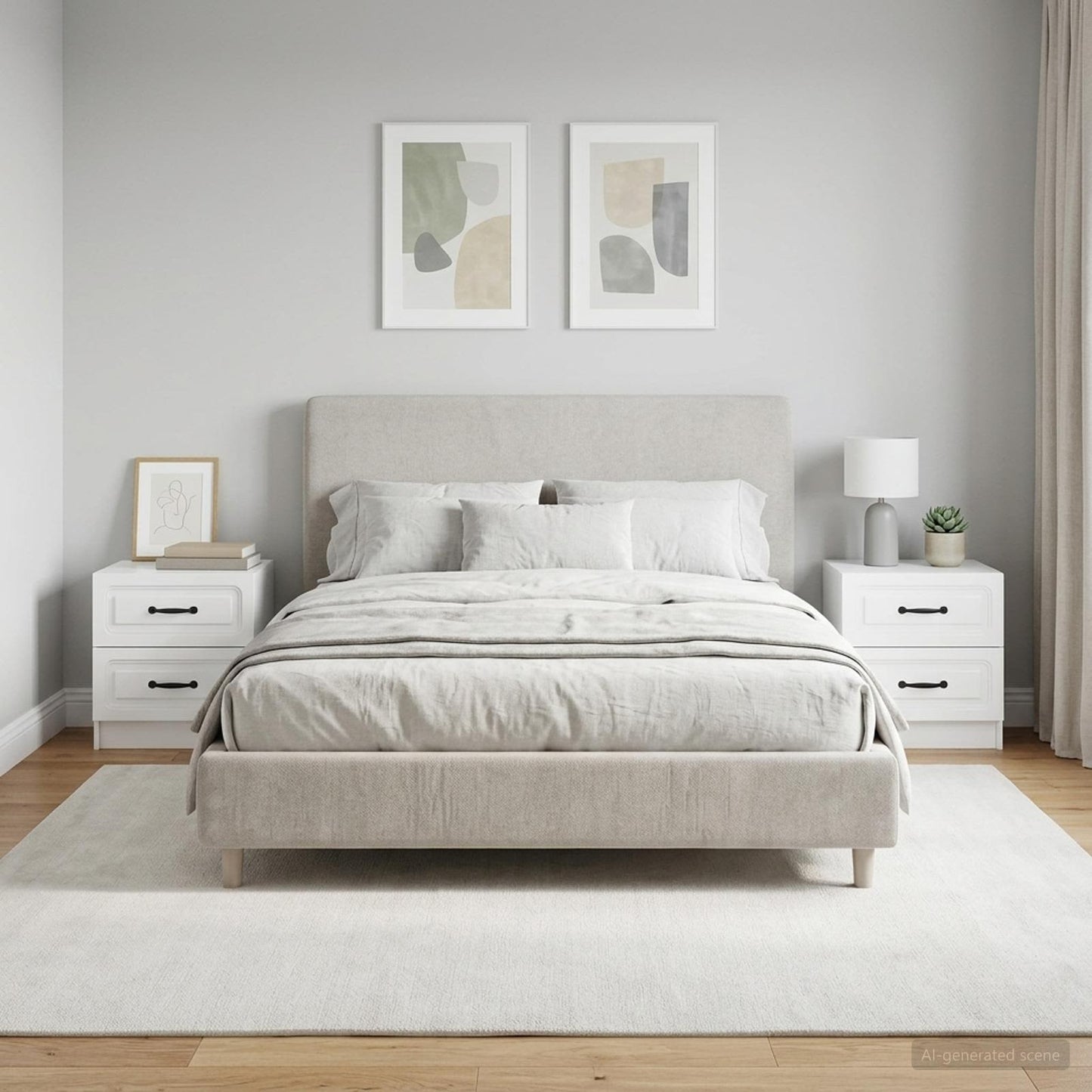 Bedside Cabinet 2 pcs High Gloss White 43 x 34.5 x 44.5 cm