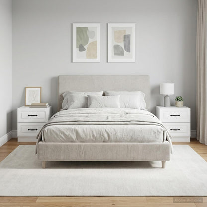 Bedside Cabinet 2 pcs High Gloss White 43 x 34.5 x 44.5 cm