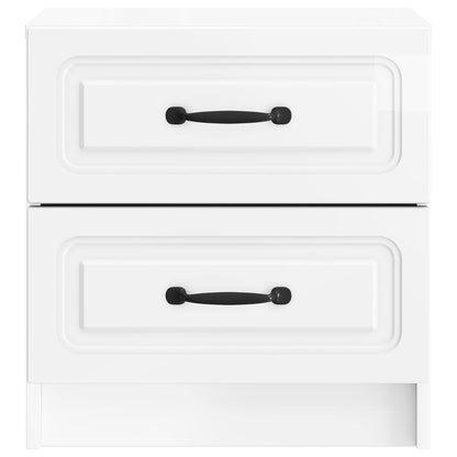 Bedside Cabinet 2 pcs High Gloss White 43 x 34.5 x 44.5 cm