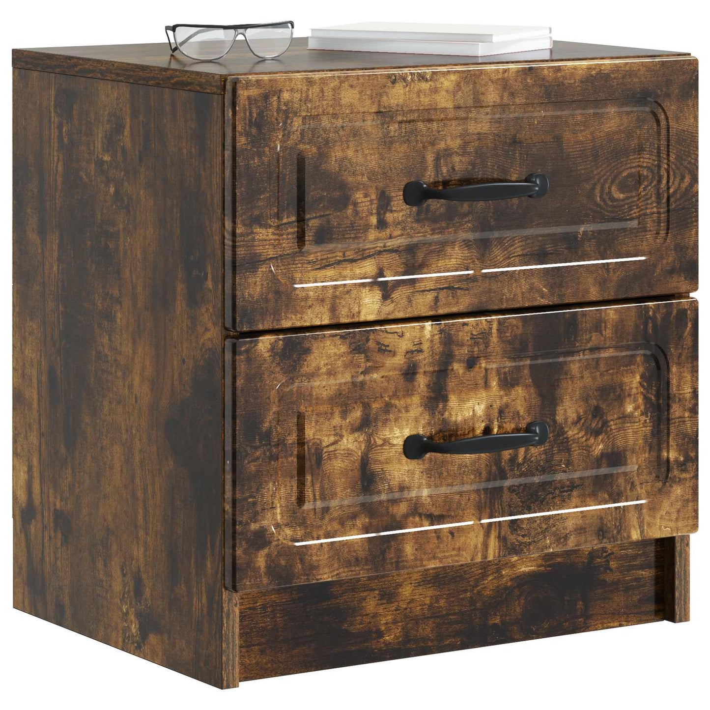 Bedside Cabinet Smoked Oak 43 x 34.5 x 44.5 cm Engineered Wood