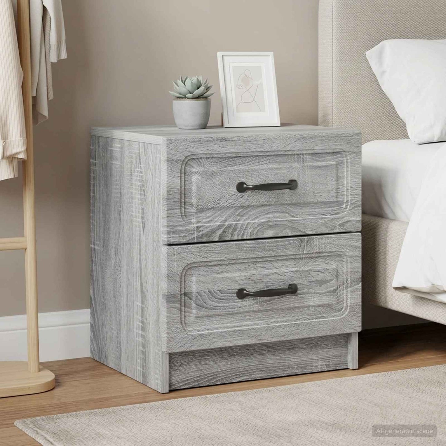 Bedside Cabinet 2 pcs Grey Sonoma 43 x 34.5 x 44.5 cm