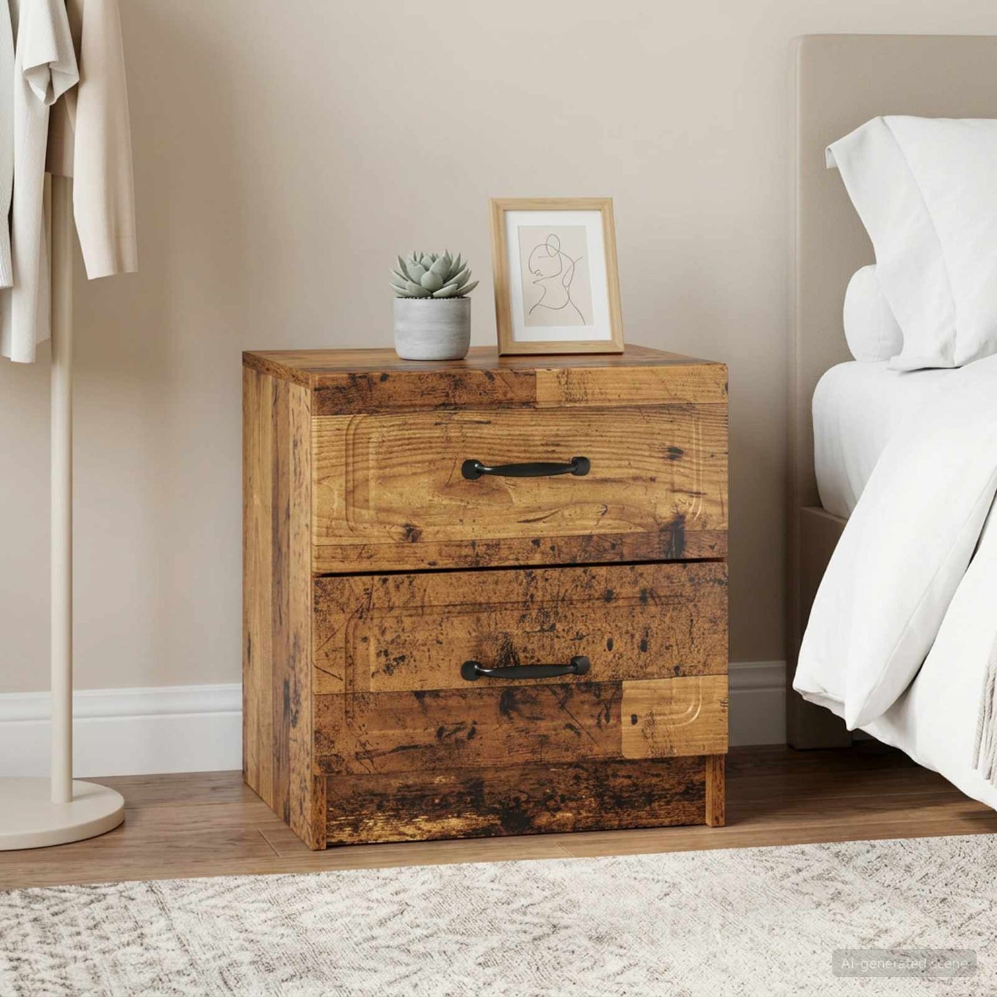 Bedside Cabinet 2 pcs Old Wood 43 x 34.5 x 44.5 cm