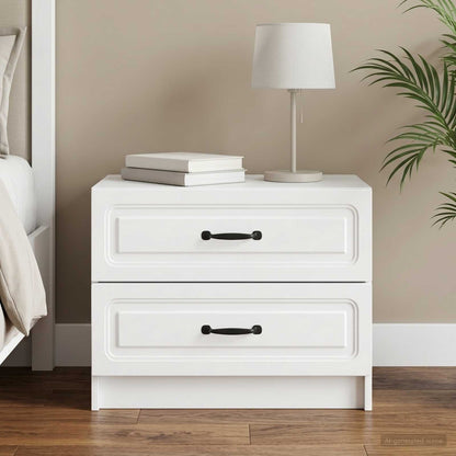 Bedside Cabinet White 62 x 34.5 x 44.5 cm Engineered Wood
