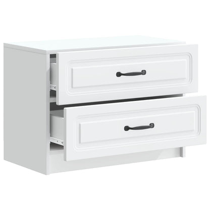 Bedside Cabinet White 62 x 34.5 x 44.5 cm Engineered Wood