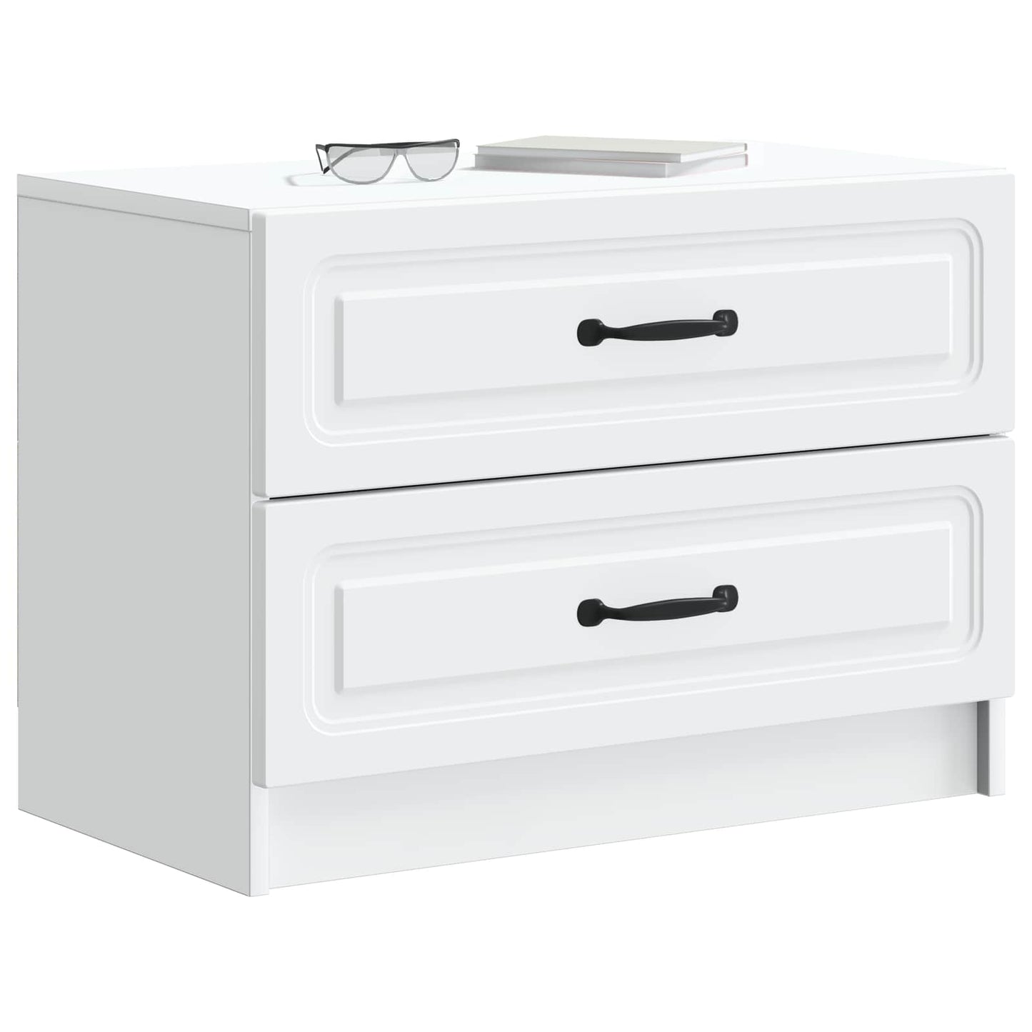 Bedside Cabinet White 62 x 34.5 x 44.5 cm Engineered Wood