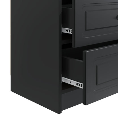 Bedside Cabinet Black 62 x 34.5 x 44.5 cm Engineered Wood
