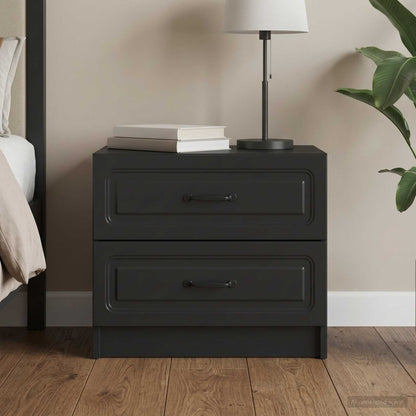 Bedside Cabinet Black 62 x 34.5 x 44.5 cm Engineered Wood