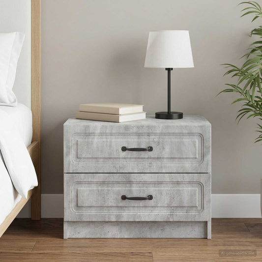 Bedside Cabinet Concrete Grey 62 x 34.5 x 44.5 cm