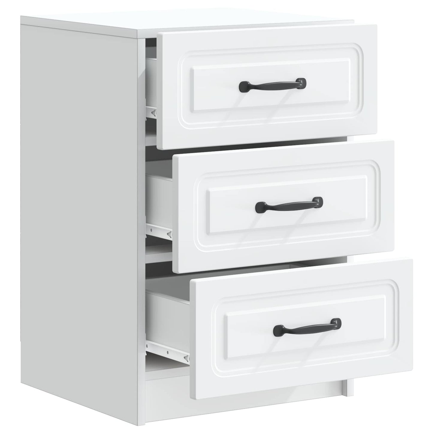 Bedside Cabinet White 43 x 41 x 63.5 cm Engineered Wood