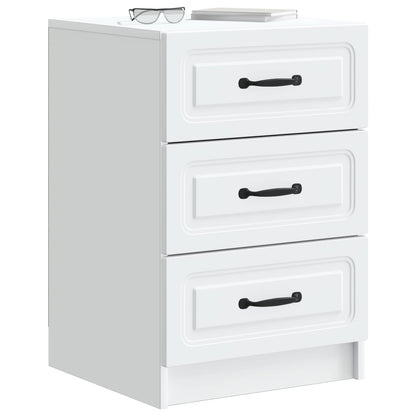 Bedside Cabinet White 43 x 41 x 63.5 cm Engineered Wood