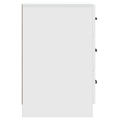 Bedside Cabinet White 43 x 41 x 63.5 cm Engineered Wood
