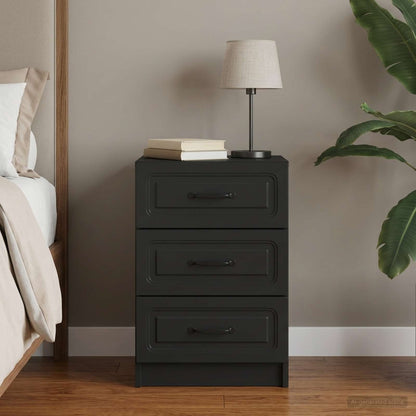 Bedside Cabinet Black 43 x 41 x 63.5 cm Engineered Wood