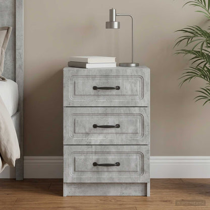Bedside Cabinet Concrete Grey 43 x 41 x 63.5 cm Engineered Wood
