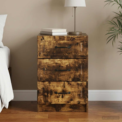 Bedside Cabinet Smoked Oak 43 x 41 x 63.5 cm Engineered Wood