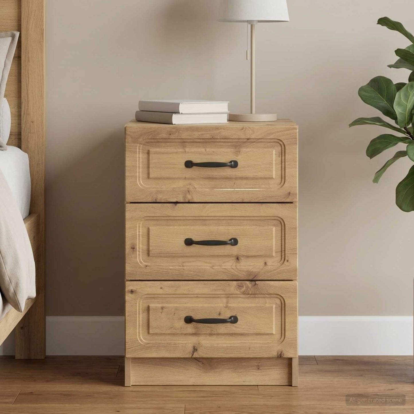 Bedside Cabinet Artisan Oak 43 x 41 x 63.5 cm Engineered Wood