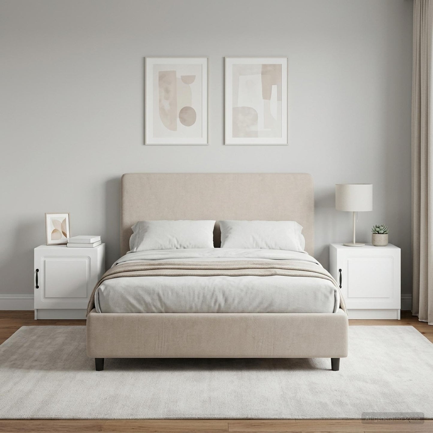 Bedside Cabinet 2 pcs White 43 x 34.5 x 47 cm Engineered Wood
