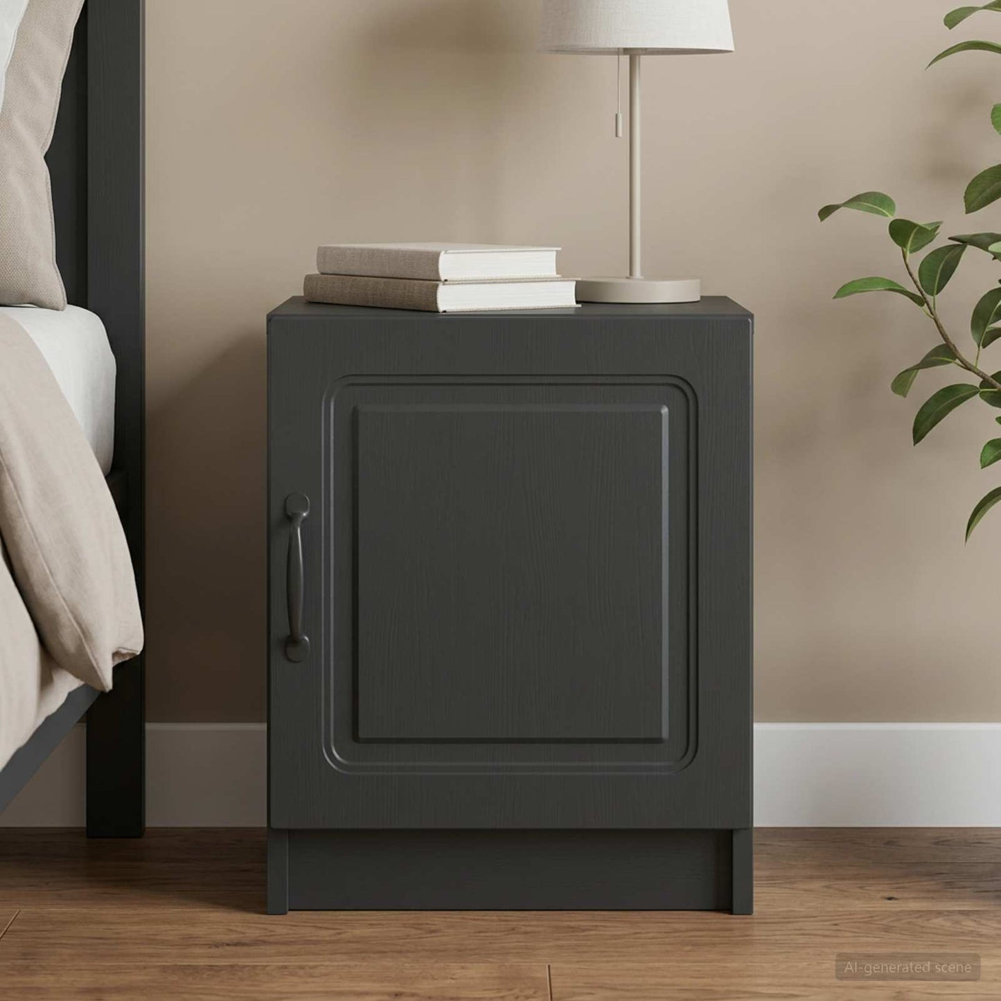 Bedside Cabinet Black 43 x 34.5 x 47 cm Engineered Wood