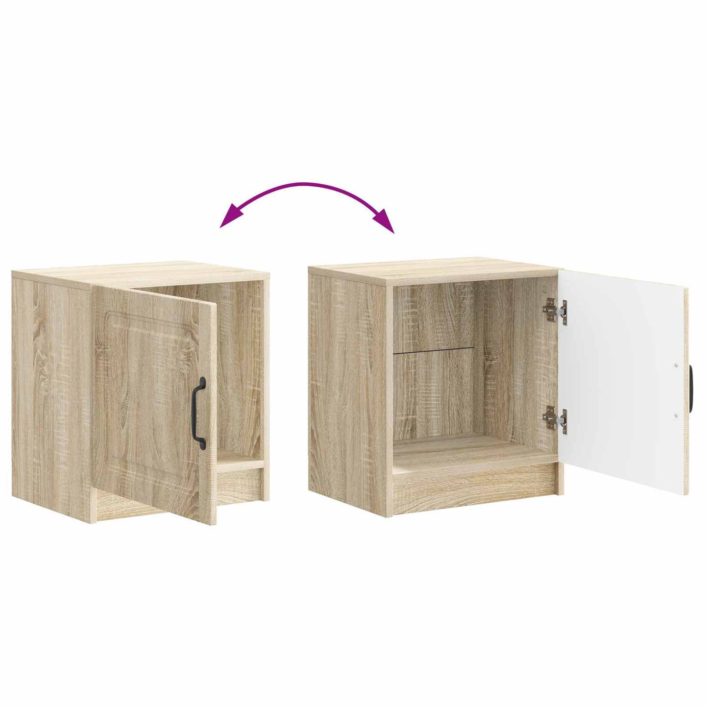 Bedside Cabinet Sonoma Oak 43 x 34.5 x 47 cm Engineered Wood