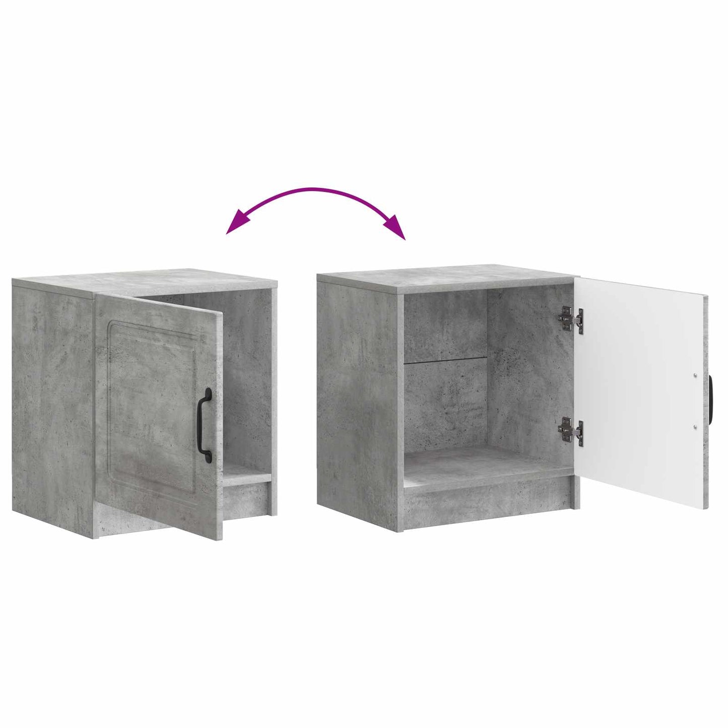 Bedside Cabinet Concrete Grey 43 x 34.5 x 47 cm Engineered Wood