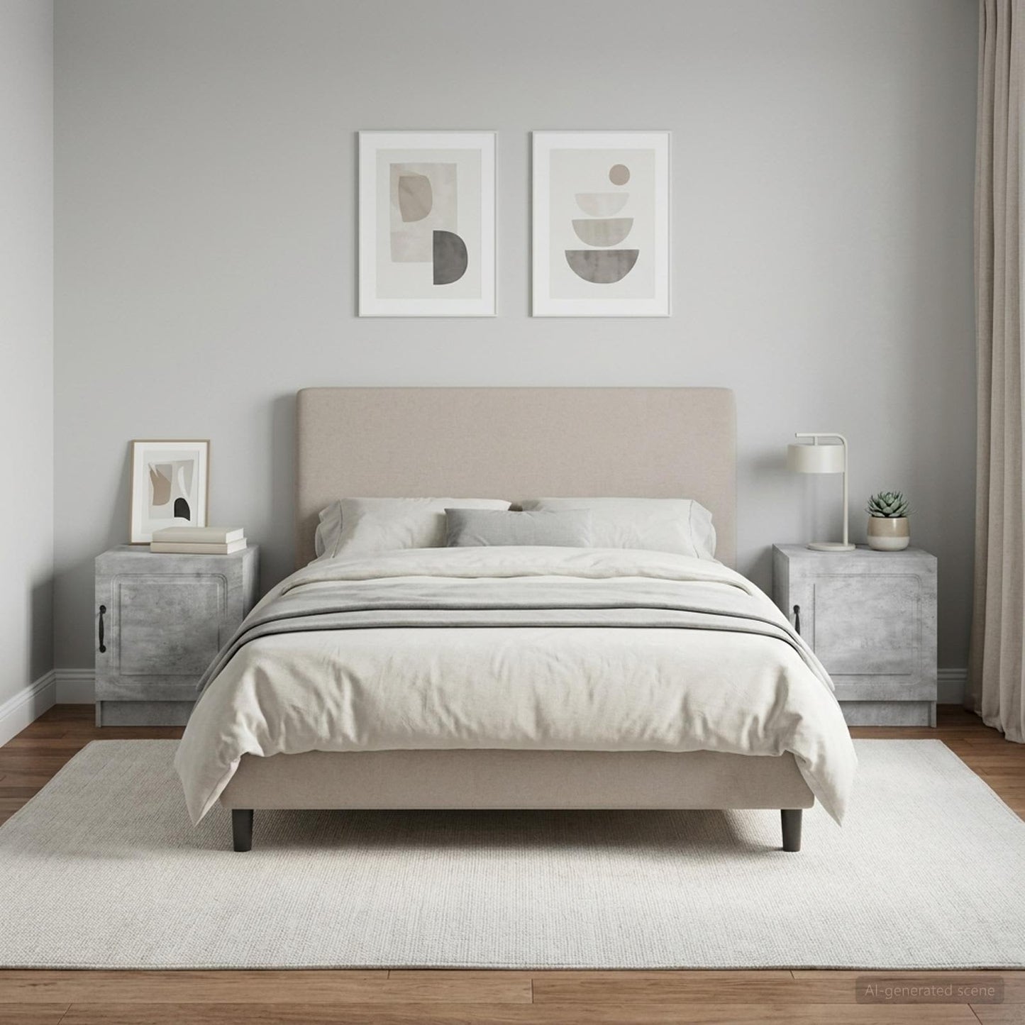 Bedside Cabinet 2 pcs Concrete Grey 43 x 34.5 x 47 cm