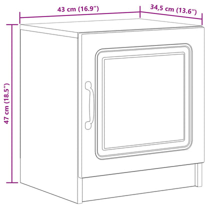 Bedside Cabinet 2 pcs Concrete Grey 43 x 34.5 x 47 cm