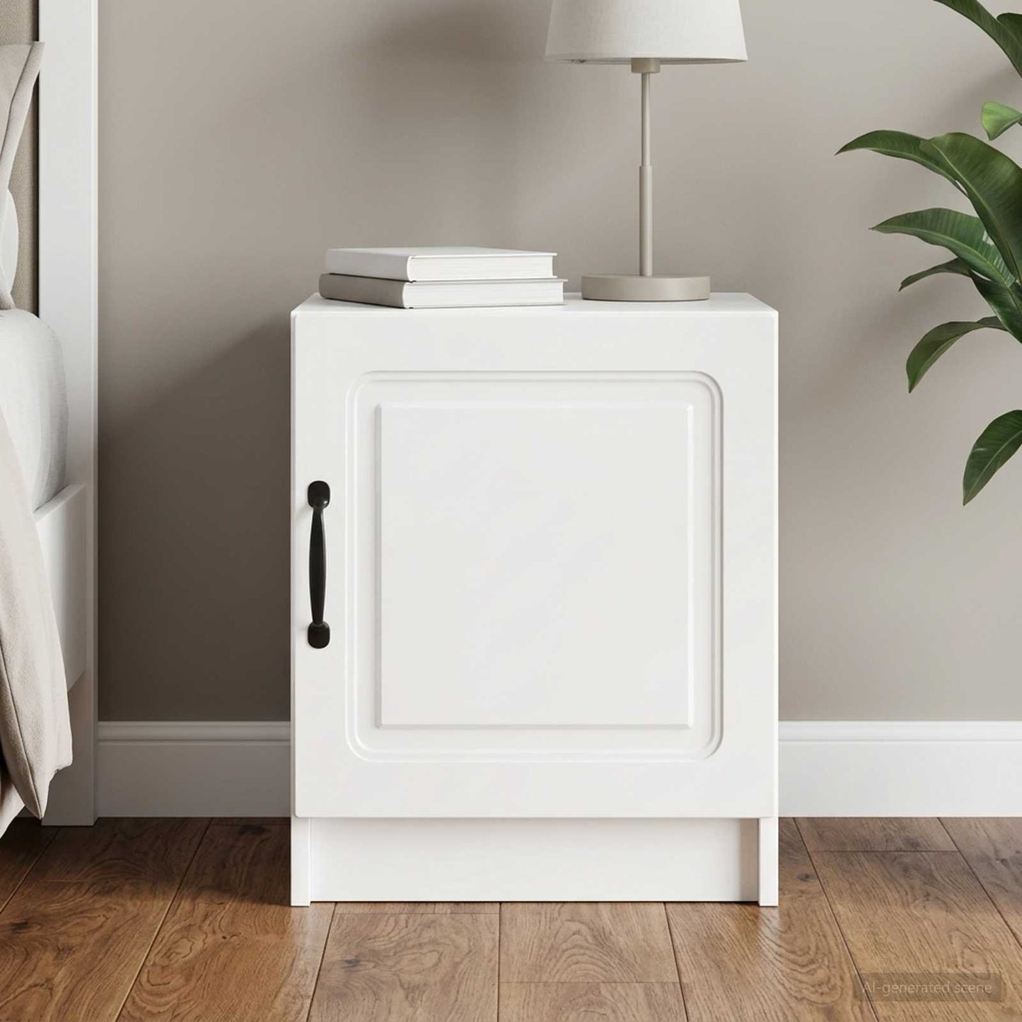 Bedside Cabinet High Gloss White 43 x 34.5 x 47 cm