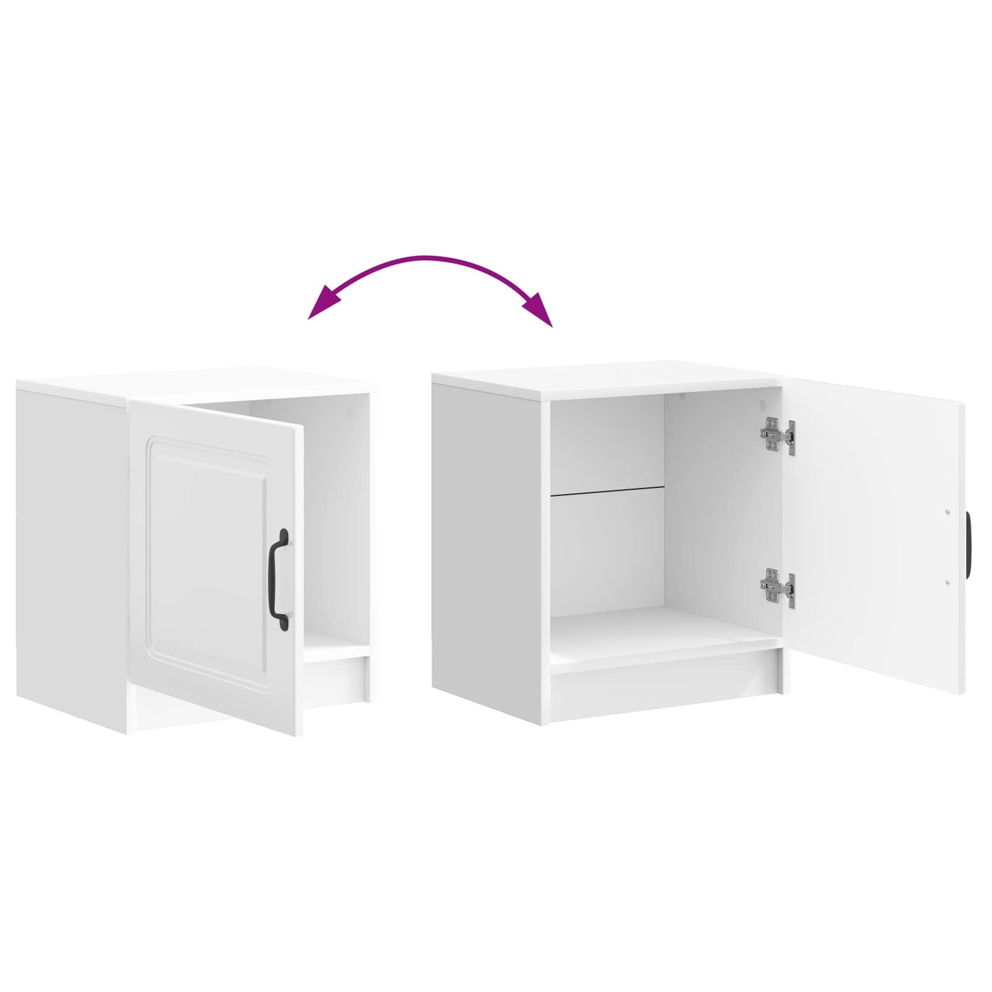 Bedside Cabinet High Gloss White 43 x 34.5 x 47 cm