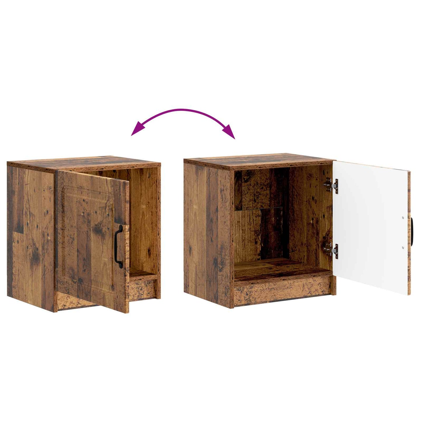 Bedside Cabinet Old Wood 43 x 34.5 x 47 cm Engineered Wood