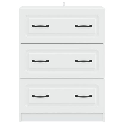 Drawer Cabinet White 66 x 34.5 x 87 cm Engineered Wood